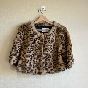 Leopard Print Faux Fur Jacket